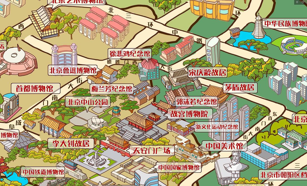 江城手绘地图景区的文化印记