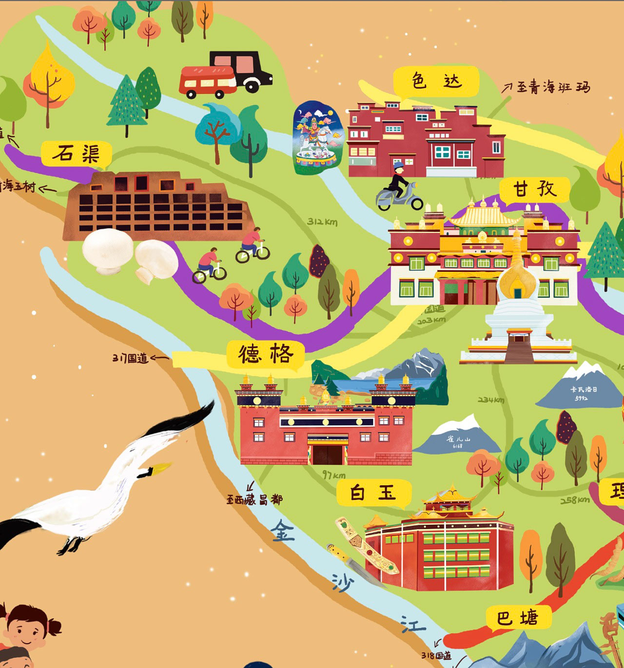 江城手绘地图景区的文化宝库